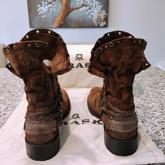 Trask Naomi Brown Suede Boots New With individual Bag - Picture 11 of 13